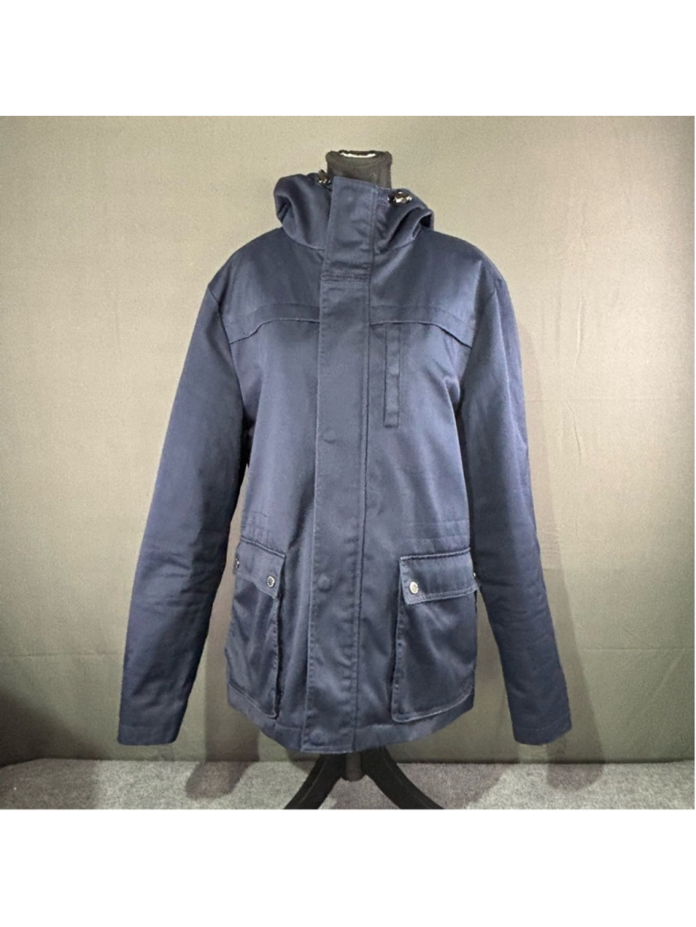 Selected Homme Jacket Men L Hooded Insulated Utility Workwear Minimalist Navy